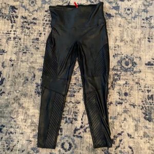 SPANX faux leather moto leggings